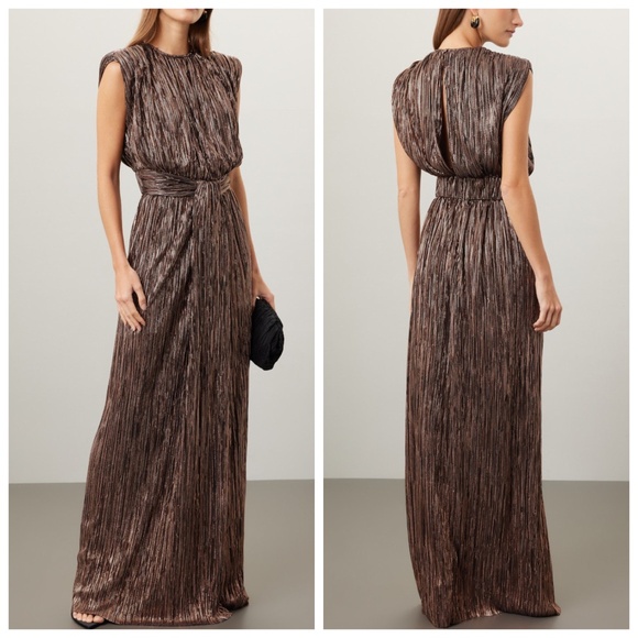 Sabina Musayev Sivian Dress Black Gold Maxi Dres Metallic - Size XS X-SMALL - Picture 1 of 8